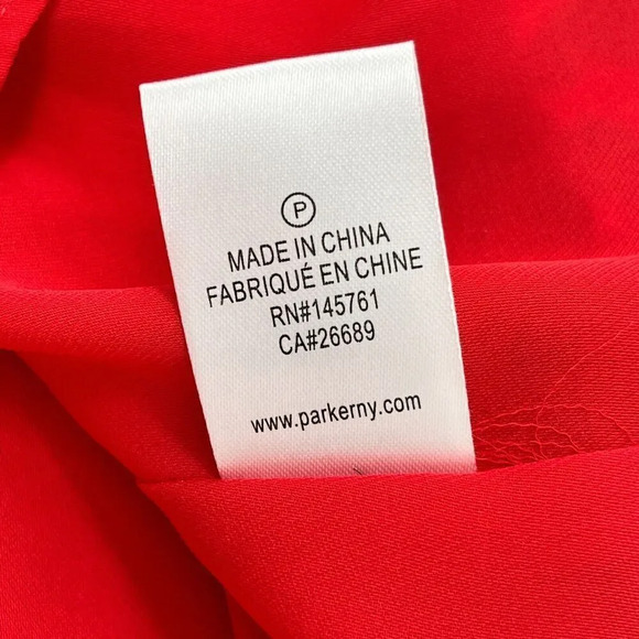 Parker Womens Dress M 100% Silk‎ Floral Ruched Short Sleeves Ruffle Hem Short - Picture 13 of 13